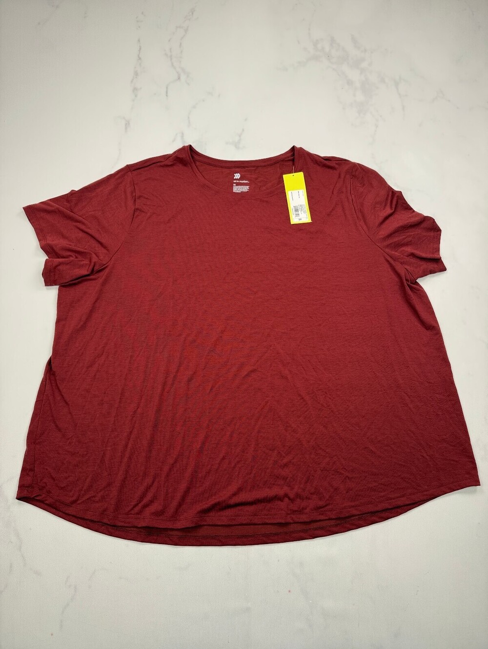 All In Motion T Shirt Burgundy Modern Classic Flattering Minimalist - Womens 3X